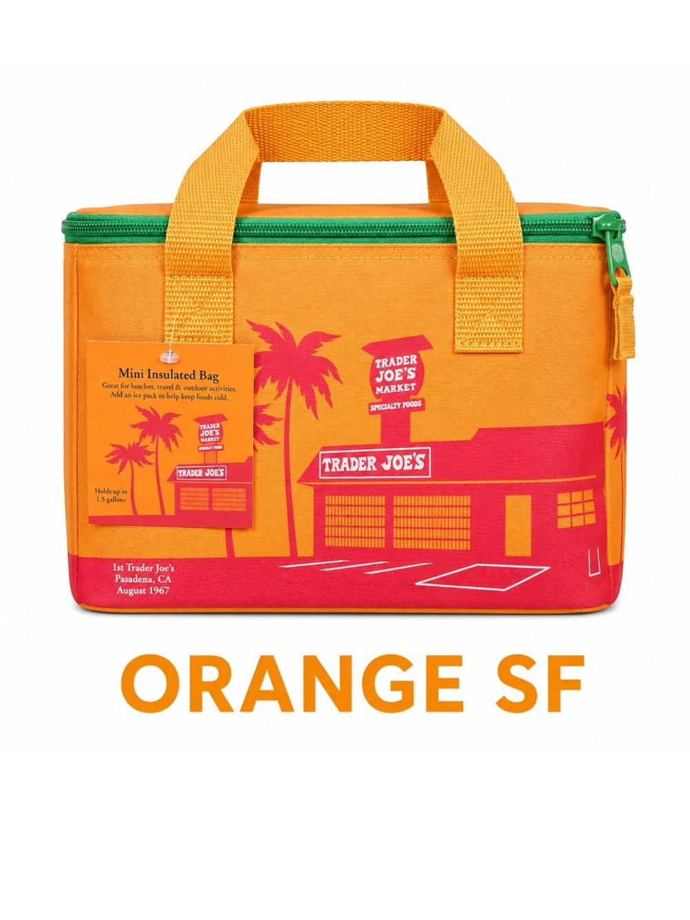 Trader Joe's Mini Insulated Lunch Bag Orange SF